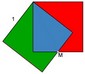 GED Area of identical squares including simmetrical triangles squares midpoint